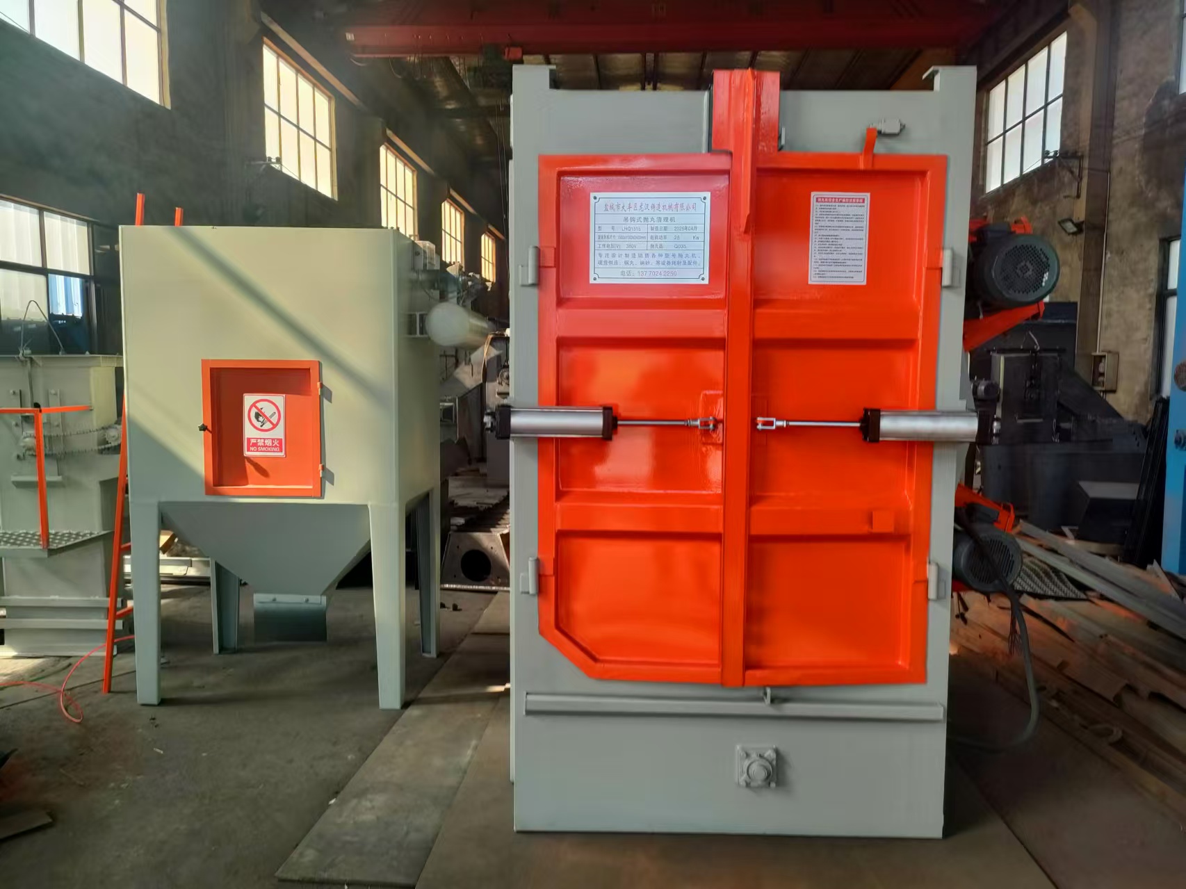 【龍漢拋丸】Q376單吊鉤拋丸機(jī)交付浙江嘉興平湖閥門(mén)客戶(hù)